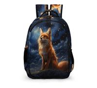 WCEECE Rucksack,Damen & Herren Backpack Mit Fuchs Aufdruck,Unisex Daypack Schulrucksack,Wasserdichter Tagesrucksack Für Freizeit Schule Job