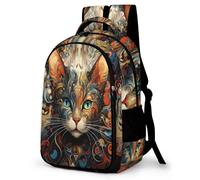 WCEECE Rucksack,Damen & Herren Backpack Mit Süße Katze Aufdruck,Unisex Daypack Tiers Schulrucksack,Wasserdichter Tagesrucksack Für Freizeit Schule Job