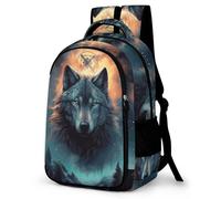 WCEECE Rucksack,Damen & Herren Backpack Mit Tier Wolf Wölfe Aufdruck,Unisex Daypack Schulrucksack,Wasserdichter Tagesrucksack Für Freizeit Schule Job