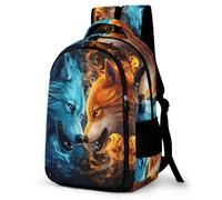 WCEECE Rucksack,Damen & Herren Backpack Mit Tier Wolf Wölfe Aufdruck,Unisex Daypack Schulrucksack,Wasserdichter Tagesrucksack Für Freizeit Schule Job