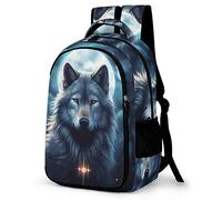 WCEECE Rucksack Herren Tier Wolf Schulrucksack, Laptop-Rucksack Für Jungen Mädchen Für Unisex College-Rucksack Daypack