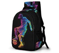 WCEECE Rucksack Jungen Fußball Fußball Rucksack 3D Effekt Rucksack Schule Leichter Reise Outdoor Freizeit