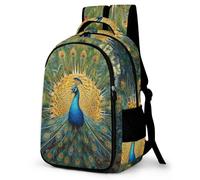 WCEECE Rucksack Jungen Pfau Schulrucksack Mädchen Teenager Jugendliche Coole Schule Daypacks Kinder Schultasche Freizeit Groß Schulranzen Ranzen Schultertaschen