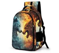 WCEECE Schulrucksack Für Jungen Mädchen Schulrucksack Tier Wolf Wölfe Druck Rucksack Jugendlichen Schultasche Outdoor Daypack