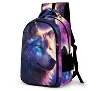WCEECE Schulrucksack Für Jungen Mädchen Schulrucksack Tier Wolf Wölfe Druck Rucksack Jugendlichen Schultasche Outdoor Daypack