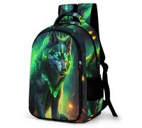 WCEECE Schulrucksack Jungen Teenager 3D-Farbdruck Personalisierter Tier Wolf Wölfe Schulranzen Jungen Teenager Nylon Wasserdichter Großer Rucksack Jugend,Kinderrucksack