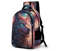 WCEECE Schulrucksack Jungen Teenager 3D-Farbdruck Personalisierter Tier Wolf Wölfe Schulranzen Jungen Teenager Nylon Wasserdichter Großer Rucksack Jugend,Kinderrucksack