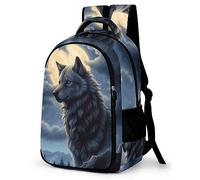 WCEECE Schulrucksack Jungen Teenager Kinder Große Schule Tier Wolf Rucksack Mädchen Schultasche Jungen 2 Bis 7 Klasse Ranzen Oder 8 Bis 15 Jahre School Bag
