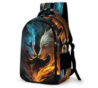 WCEECE Schulrucksack Jungen Teenager Kinder Große Schule Tier Wolf Wölfe Rucksack Mädchen Schultasche Jungen 2 Bis 7 Klasse Ranzen Oder 8 Bis 15 Jahre School Bag