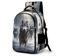 WCEECE Schulrucksack Jungen Teenager Kinder Große Schule Tier Wolf Wölfe Rucksack Mädchen Schultasche Jungen 2 Bis 7 Klasse Ranzen Oder 8 Bis 15 Jahre School Bag