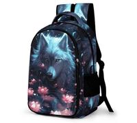 WCEECE Schulrucksack Jungen Teenager Mädchen Schultaschen Kinder Tier Wolf Wölfe Rucksäcke Wasserdicht Leichtgewicht Schulranzen Groß Für Schule Geschenke