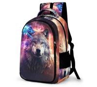 WCEECE Schulrucksack Jungen Teenager Personalisierter Tier Wolf Wölfe Schulranzen Wasserdichter Großer Rucksack Jugend,Kinderrucksack