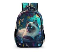 WCEECE Schulrucksack Jungen Teenager Rucksack Schule Mädchen Schultasche Kinder Schulranzen 5-13 Klasse Süße Katze Ranzen 8-16 Jahre Geschenke Für Jugendliche School Bag for Kids