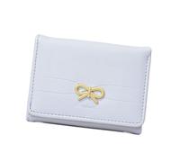 Wdbild Geldbeutel, Damen-Geldbörse mit Kartenhalter, kleine Geldbörse, Wechselgeldbörse im koreanischen Stil, Schleifen, Kurze Geldbörse, PU-Leder-Geldbörse für unterwegs