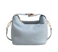 Wdbild Handtasche Damen, Damenmode, plissierte Außenseite, PU-Leder, Umhängetasche, einfarbig, oberer Griff, Handtasche, kleine quadratische Umhängetasche