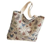 Wdbild Handtasche Damen, Einzigartige Canvas-Tasche für Damen mit elegantem Muster, große Kapazität, Unterarmtaschen, Schultertragetasche, Business-Casual-Tasche