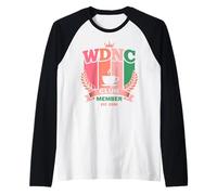 WDNC Club Member Crest We Do Not Care Lustig Retro Elegant Raglan