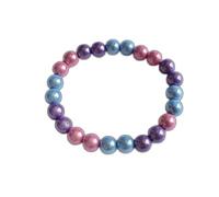 WDZDS 1/2/5 Stück 19 cm Magic Beads Armband, reflektierendes 8 mm Perlenarmband, dehnbares elastisches Harzperlen-Modeaccessoire für Frauen, Mädchen