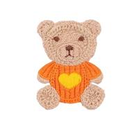 WDZDS 65 x 5 cm 15 Stück Cartoon-Bär handgefertigte Häkelapplikationen Häkel-Blumenflecken kleine Stickerei-Aufnäher zum Aufbügeln für Kleidung