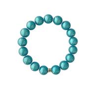 WDZDS Magic Pearls Armband Stretch, 14mm Acryl 3D-Effekt, reflektierende Dehnbänder für Frauen, Elegantes Party-Accessoire, Freizeit-Armband (Türkis, Ø 14 mm Perlen)