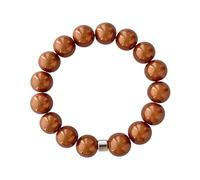WDZDS Magic Pearls Armband Stretch, 14mm Acryl 3D-Effekt, reflektierende Dehnbänder für Frauen, Elegantes Party-Accessoire, Freizeit-Armband (braun, Ø 14 mm Perlen)