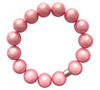 WDZDS Magic Pearls Stretch Armbänder, 14mm Acryl Zauber 3D-Effekt Magic Reflektierende Perlen Dehnbares Armband für Frauen, Party-Accessoire, Freizeitkleidung(Rosa,Ø 14 mm Perlen)