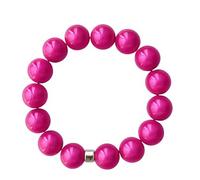 WDZDS Magic Pearls Stretch Armbänder, 14mm Acryl Zauber 3D-Effekt Magic Reflektierende Perlen Dehnbares Armband für Frauen, Party-Accessoire, Freizeitkleidung(Rose rosa,Ø 14 mm Perlen)