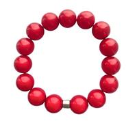WDZDS Magic Pearls Stretch Armbänder, 14mm Acryl Zauber 3D-Effekt Magic Reflektierende Perlen Dehnbares Armband für Frauen, Party-Accessoire, Freizeitkleidung(Rot,Ø 14 mm Perlen)
