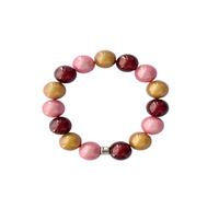 WDZDS Magic Pearls Stretch Armbänder, 14mm Acryl Zauber 3D-Effekt Magic Reflektierende Perlen Dehnbares Armband für Frauen, Party-Accessoire, Freizeitkleidung(Pink-Coffee-Purpur,Ø 14 mm Perlen)