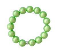 WDZDS Magic Pearls Stretch Armbänder, 14mm Acryl Zauber 3D-Effekt Magic Reflektierende Perlen Dehnbares Armband für Frauen, Party-Accessoire, Freizeitkleidung(Grün,Ø 14 mm Perlen)