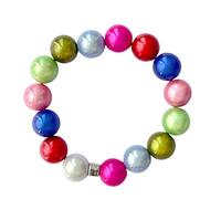 WDZDS Magic Pearls Stretch Armbänder, 14mm Acryl Zauber 3D-Effekt Magic Reflektierende Perlen Dehnbares Armband für Frauen, Party-Accessoire, Freizeitkleidung(MixedColor Style3,Ø 14 mm Perlen)