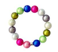 WDZDS Magic Pearls Stretch Armbänder, 14mm Acryl Zauber 3D-Effekt Magic Reflektierende Perlen Dehnbares Armband für Frauen, Party-Accessoire, Freizeitkleidung(MixedColor Style2,Ø 14 mm Perlen)