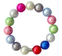 WDZDS Magic Pearls Stretch Armbänder, 14mm Acryl Zauber 3D-Effekt Magic Reflektierende Perlen Dehnbares Armband für Frauen, Party-Accessoire, Freizeitkleidung(MixedColor Style1,Ø 14 mm Perlen)