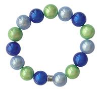 WDZDS Magic Pearls Stretch Armbänder, 14mm Acryl Zauber 3D-Effekt Magic Reflektierende Perlen Dehnbares Armband für Frauen, Party-Accessoire, Freizeitkleidung(Blue Green Series1,Ø 14 mm Perlen)