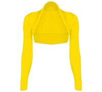 WearAll, Damen-Bolero-Strickjacke, langärmelig, Größen 34-40 Gr. 42-44, gelb