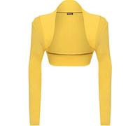 WearAll Damen Bolero-Strickjacke, langärmelig, Größen 34-40 Gr. 46-48, gelb