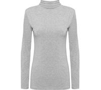 WearAll Damen Rollkragenpullover, langärmelig, Stretch, einfarbig, Gr. 36-42 Gr. 42-44, hellgrau
