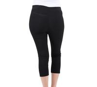 WearAll Ladies Capri Summer Pants Short Crop Stretch 3/4 Length Three Quarter Pedal Pusher Clothes Elasticated Bengaline Cut Off Cropped Trousers for Women Black 48