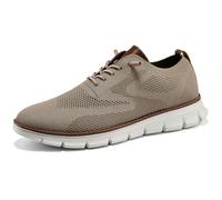 Wearbreeze Herren Business Casual Oxford Sneakers - Leichte Schnür-Anzugschuhe für Arbeit, Reisen & täglichen Pendelverkehr, Khaki, 47.5 EU