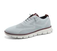 Wearbreeze Herren Business Casual Oxford Sneakers - Leichte Schnür-Anzugschuhe für Arbeit, Reisen & täglichen Pendelverkehr, GRAU, 44 EU