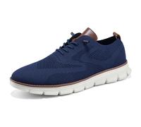 Wearbreeze Herren Business Casual Oxford Sneakers - Leichte Schnürschuhe für Arbeit, Reisen & tägliches Pendeln, Blau, 41.5 EU