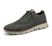 Wearbreeze Herren Business Casual Oxford Sneakers - Leichte Schnürschuhe für Arbeit, Reisen & tägliches Pendeln, Grün , 44 EU