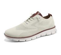 Wearbreeze - Herren Oxford-Sneaker, lässig, leicht, mit Schnürsenkeln, für Arbeit, Reisen und tägliche Bewegungen, beige, 46 EU
