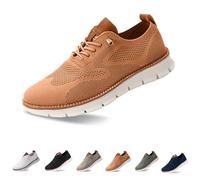 Wearbreeze Herren-Schuhe, Urban - ultra-bequeme Schuhe, leicht, lässig, Walking, Herren-Sneaker, Businessschuhe, Oxfords, Walking, Herren-Schlupfschuhe mit Fußgewölbeunterstützung, braun, 42.5 EU