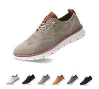 Wearbreeze Herren-Schuhe, Urban - ultra-bequeme Schuhe, leicht, lässig, Walking, Herren-Sneaker, Businessschuhe, Oxfords, Walking, Herren-Schlupfschuhe mit Fußgewölbeunterstützung, khaki, 45 EU