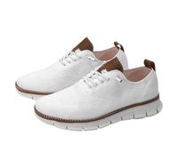 Wearbreeze Herren-Schuhe, Urban - ultra-bequeme Schuhe, Netzstoff, Sneaker, Oxfords, Business, Walking, Slipper, Fußgewölbeunterstützung, weiß, 44 EU