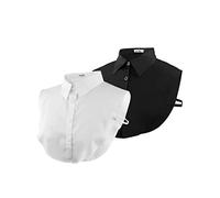 Wearlizer 2 Stücke Frauen Kragen Abnehmbare Hälfte Shirt Bluse In Baumwolle Weiß/Schwarz