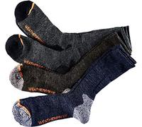 Weatherproof Premium 4 Paar Herren Wollmischung Crew Socken, Blau, Schwarz, Braun, Shoe Size: 6-12