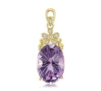 WEAV 925 Sterling Silber Gold Halskette Quadrat Amethyst Kürbis Form Anhänger Halskette Luxus Schmuck Halskette Ketten Zubehör