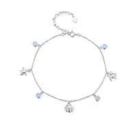 WEAV 925 Sterling Silber Sommer Ozean Fußkettchen Mit Nanometer Stein Opal Original O-Kette Für Frauen Armband Schmuck
